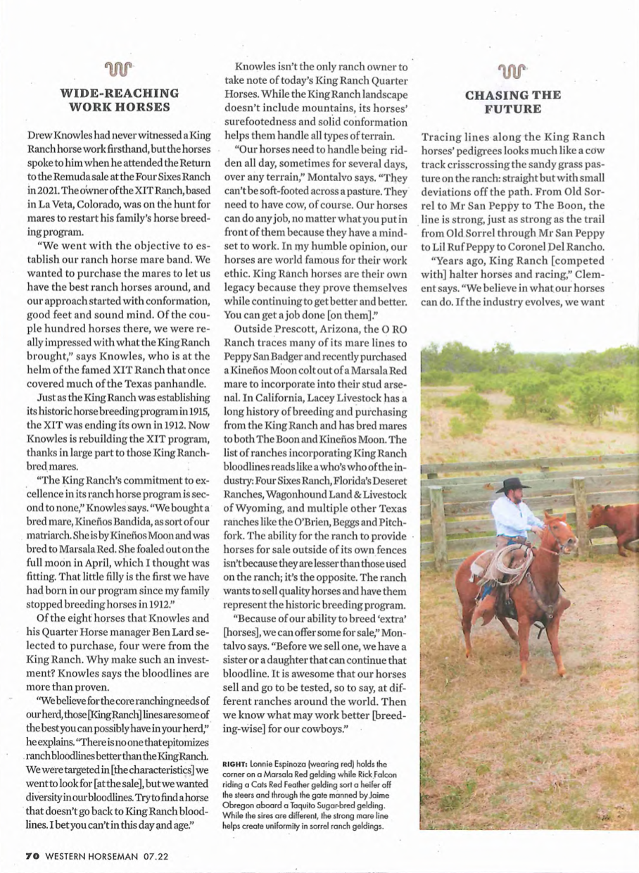 Western Horseman – Backed by Blood – XIT Ranch